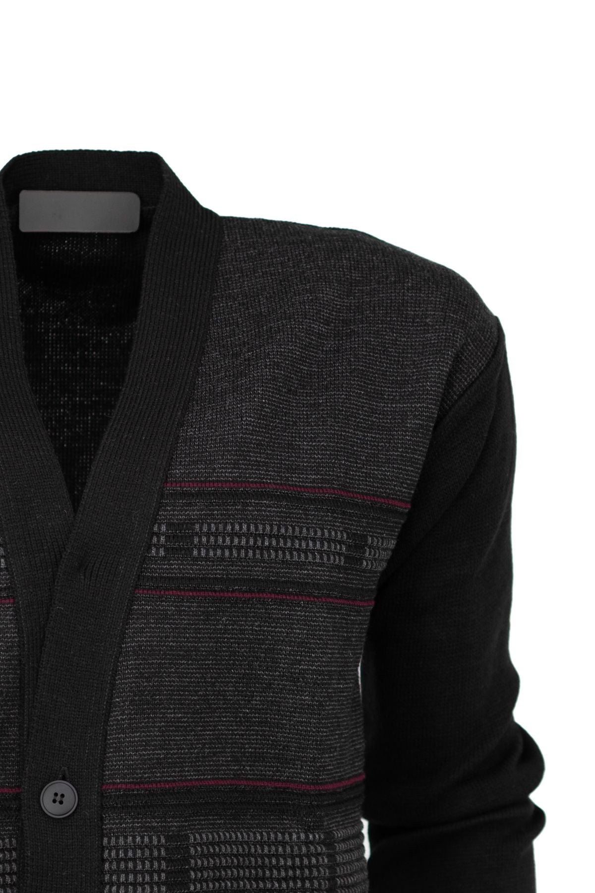 Erkek Kışlık Kalın Pamuklu Örme Triko Hırka Klasik Desenli Düğmeli Cepli Rahat Tam Kalıp